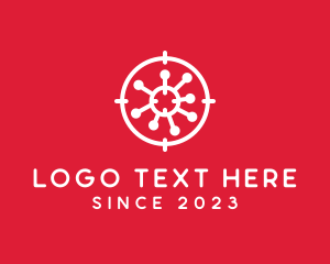 Contagious - Virus Crosshair Target logo design