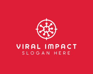 Outbreak - Virus Crosshair Target logo design