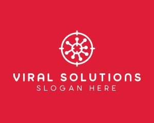 Virology - Virus Crosshair Target logo design