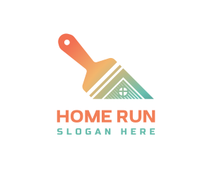 Gradient Home Paintbrush logo design