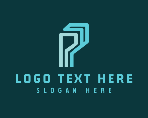 Courier - Digital Logistics Letter P logo design