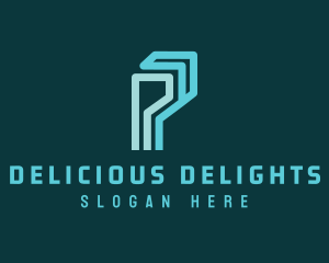 Digital Logistics Letter P logo design