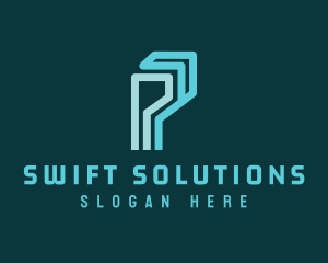 Digital Logistics Letter P logo design