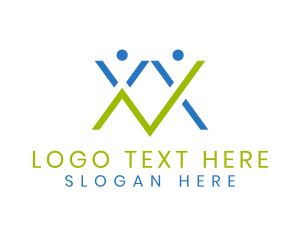 Statistics - Teamwork Progress Letter N logo design