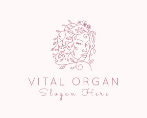 Floral Organic Makeup logo design