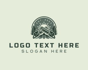 Pine Tree - Chainsaw Mountain Pine Tree logo design