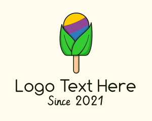 Ice Cream Maker - Popsicle Stick Leaf logo design