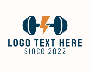 Fitness - Electric Power Weight Lifting logo design