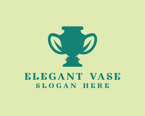 Leaf Trophy Vase logo design