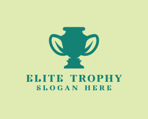 Trophy - Leaf Trophy Vase logo design