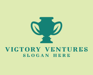 Winning - Leaf Trophy Vase logo design