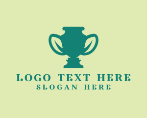 Award - Leaf Trophy Vase logo design