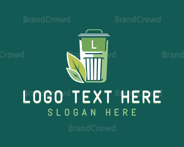 Eco Garbage Bin Leaf Logo