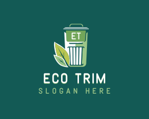 Eco Garbage Bin Leaf logo design