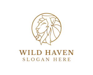 Luxury Lion Animal logo design