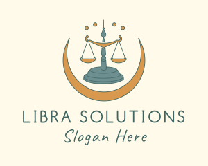 Libra - Astrology Justice Scale logo design