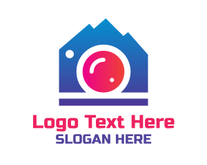 Scenic - Stylish Mountain Lens logo design