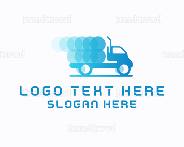 Blue Truck Transportation Logo