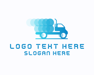 Haulage - Blue Truck Transportation logo design