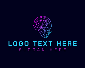 Hologram - Cyber Tech Human logo design