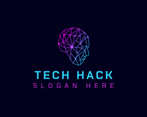 Cyber Tech Human logo design