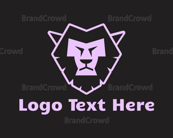 Purple Neon Lion Logo