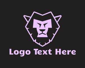 Animal - Purple Neon Lion logo design