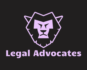 Purple Neon Lion logo design