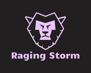 Furious - Purple Neon Lion logo design