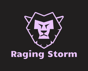 Purple Neon Lion logo design