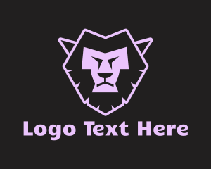 Purple Neon Lion Logo