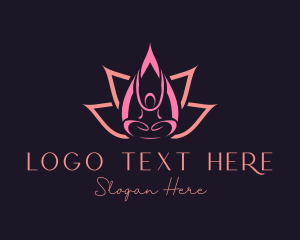 Stretching - Lotus Petal Spa logo design