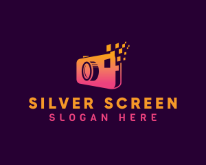 Vlogger - Pixel Lens Camera logo design
