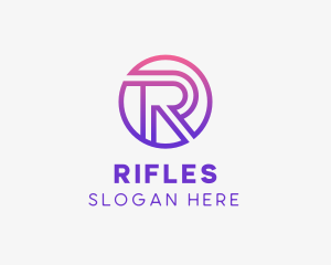 Digital Letter R  Logo