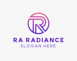 Digital Letter R  logo design