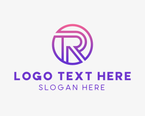Cyber Security - Digital Letter R logo design
