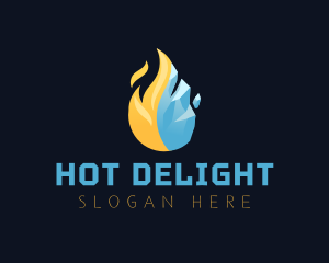 Hot Cold Fire Ice  logo design