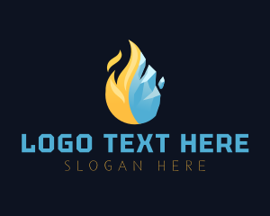 Cold - Hot Cold Fire Ice logo design