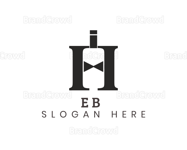 Bow Tie Bottle Letter H Logo