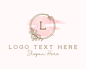 Design - Autumn Watercolor Wreath logo design