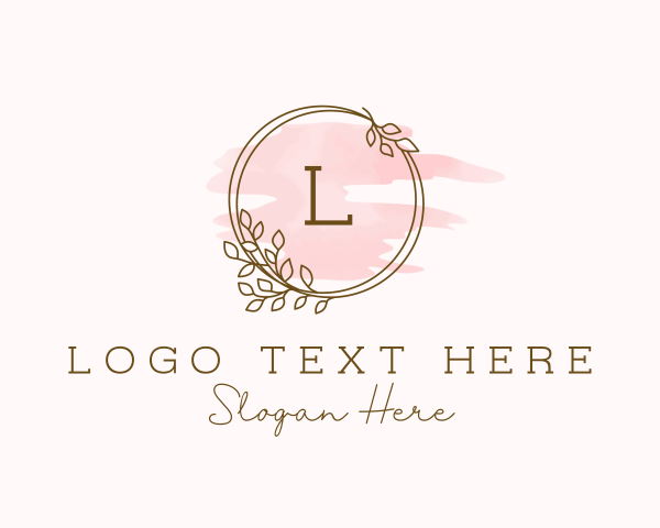 Botanical - Autumn Watercolor Wreath logo design