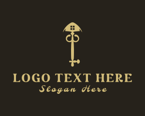 Golden - Premium House Key logo design