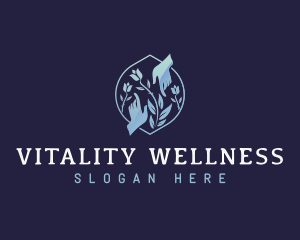 Floral Hands Wellness logo design