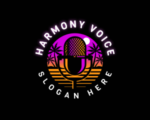 Singing - Retro Podcast Media logo design