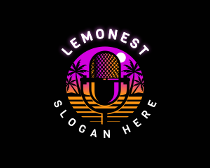 Vocalist - Retro Podcast Media logo design
