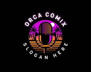 Singer - Retro Podcast Media logo design