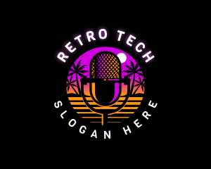 Retro Podcast Media logo design