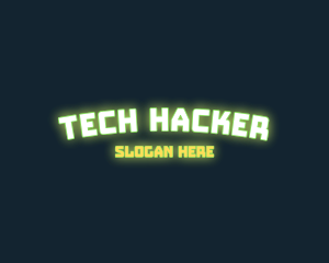 Hacking - Neon Tech Glow logo design
