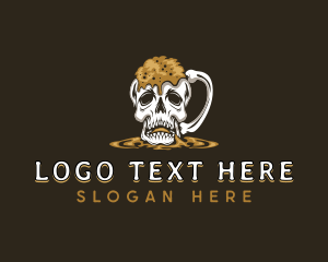 Creepy - Skull Beer Mug logo design
