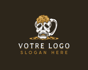 Skull Beer Mug Logo